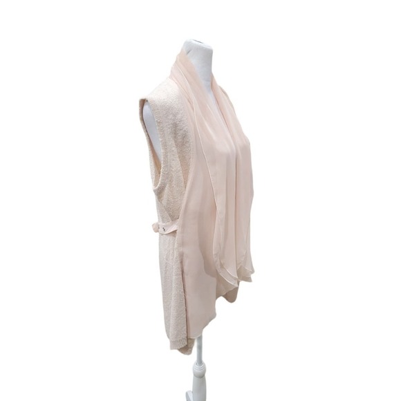 Soft Surroundings Women's Chiffon Waterfall Draped Sweater Vest Size‎ Small Pink - Picture 9 of 12